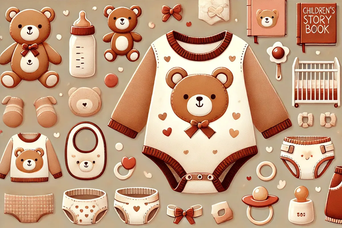 Rompertje, flesje, knuffelbeer en luiers voor een MommyDom-beleving